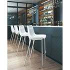 Zuo Magnus Barstool - White/Silver - Set of 2-Dimensions: 21.7" L x 20.7" W x 43.3" H