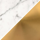 Hudson&Canal Liana 24" Tall Table Lamp with Fabric Shade - Marble/Brass/White-Product Dimensions: 13" L x 13" W x 23.75" H