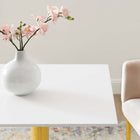 Modway Verne 24" Square Dining Table - Gold White-White Coating