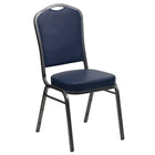 Flash Furniture HERCULES Series Crown Back Stacking Banquet Chair in Navy Vinyl - Silver Vein Frame-500 lb. Weight Capacity