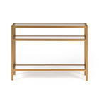 Hudson&Canal Sivil 42"W Console Table - Brass-Features a tempered glass top and shelves