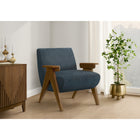 Monarch Specialties - Chaise d'Appoint Moderne du Milieu du Siècle Rembourré 31"H Avec des Pieds en Noyer Massif - Tissu Bleu-Conçu pour le confort au quotidien, l'assise généreusement rembourrée et le dossier soutenant créent un siège cosy, parfait autant pour la détente que pour recevoir des invités.