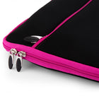 Vangoddy - Housse de protection en néoprène pour ordinateur portable 17" avec poche supplémentaire - Noir/Rose-Intérieur rembourré pour amortir les chocs et prévenir les rayures