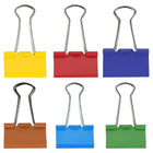JAM Paper Colourful Binder Clips Assortment - Medium - 1 1/4" (32 mm) - Rainbow Assortment - 90 Pack-Quantity: 90 Clips per Pack (15 Clips per Colour) | Durable and Reusable