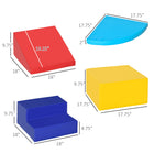 Qaba - Ensemble de jeu en mousse souple pour grimper et ramper, 4 pièces - Multicolore-Rembourrage en mousse EPE pour assurer la sécurité 
