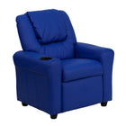 Flash Furniture – Fauteuil inclinable pour enfants en vinyle contemporain avec porte-gobelet et appuie-tête, bleu-Fauteuil inclinable taille enfant