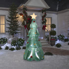 GEMMY Airblown Inflatable Green Iridescent Christmas Tree - 90"-Includes stakes and tethers