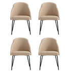 Manhattan Comfort - Lot de 4 chaises de salle à manger modernes Gracie 61,5 cm en similicuir, coloris beige et noir-Chaise de salle à manger moderne pour salle à manger et usage de travail lot de 4