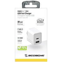 Scosche PowerVolt Po Wer Delivery 32 W USB-C Fast Home Charger-Power Delivery 3.0 Charge: Delivers incredibly fast charge of up to 4 times faster than a standard 5W USB charger to your USB-C device. Compatible iPhone devices charge up to 50% in as little as 30 minutes.