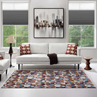 Modway Arisa Geometric Hexagon Mosaic Area Rug - 4 ft W x 6 ft L - Multicolored-Protect Floors From Traffic/Furniture
