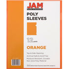 JAM Paper Plastic Sleeves - 9" x 12" - Orange - 12 Pack-Size: 9 x 11.5 inches (Fits Standard Documents)
