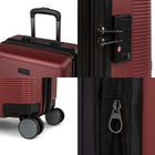 Bugatti  Brussels 3-Piece Hardside Luggage Set - ABS - Red-Reinforced top handle on all models and Reinforced side handle on medium and large models