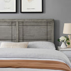 Modway Archie Wood King Headboard - Grey-Window Pane Detail