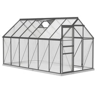 Outsunny serre en polycarbonate 6 pi x 12 pi x 6,5 pi, vert-Grande serre de 6 po x 12 po x 6,5 po pour fleurs, légumes et fruits

