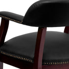 Flash Furniture – Fauteuil de conférence en cuir doux B-Z100-LF-0005-BK-LEA-GG, accoudoirs fixes, noir-Mousse ignifuge CA117