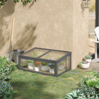 Outsunny châssis froid en bois 39 po L x 26 po l x 16 po H avec couvercle supérieur ouvrable et incliné, gris-Aération supérieure pour un air frais  
