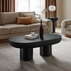 Modway Caspian Oval Concrete Coffee Table - Black-MDF Construction