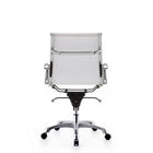 Plata Import Martha Office Chair Mesh Low Back Adjustable Height Metal Frame - White-Fixed Arms