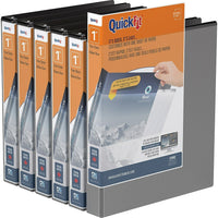 QuickFit View Binder - D Ring - 1" - Black - 6 Pack (87011-06)-3 Ring Binder