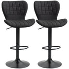 HOMCOM Adjustable Swivel Bar Stools with Back - Black - 2 Pack-A set of 2 gives you a matching look
