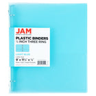 JAM Paper - Classeur en plastique de 1 -3 cm - bleu clair - 3 anneaux-Taille : 0,5" de largeur | Peut contenir jusqu'à 100 feuilles de papier.