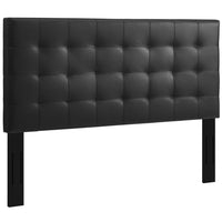 Modway Paisley Tufted Upholstered Faux Leather King and California King Headboard - Black-Elegant Biscuit Tufted Headboard