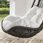 Modway - Abate Rotin en osier Terrasse extérieure Chaise à balançoire - Gris blanc-Coussin toutes saisons