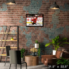 Miikka Kiprusoff Flames Glove Save - Framed Canvas - 31" x 22"-Officially licensed by the NHL and NHLPA