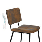 Homy Casa Modern Upholstered Dining Chair - Brown Suede Fabric  with Black Metal Legs - 4 Pack-Stylish Industrial Look: The combination of brown suede and black metal legs creates a chic, industrial aesthetic.