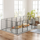 PawHut 16-Panel Dog Playpen with Strap for Large Dogs - 47" H-Constructed from rust-resistant steel for longevity
