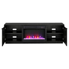 Hudson&Canal Mansfield TV Stand with 26" Crystal Fireplace for TV's up to 78" - Black Grain-The top has a weight capacity of 75lbs, lower shelves can hold 25lbs each