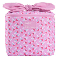 Fir + Fresh Luna Bow Lunch Bag - Pink Pring-Features a bow-tie handle for easy grabbing and carrying