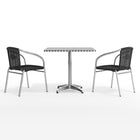 Flash Furniture – Table carrée de 31,5 po en aluminium, 2 sièges noirs en rotin, int/ext (TLH-ALUM-32SQ-020BKCHR2-GG)-Certifié ANSI et BIFMA