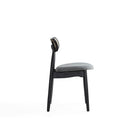 Manhattan Comfort Colbert 17.52" Industry Chic Upholstered Dining Chair - Black and Grey - Set of 4-Seat Height Measures: 18.11 in. With Weight Capacity of 275 lb