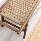 Modway - Saoirse 47" Banc en bois de corde tissée - Noyer naturel-Supports latéraux