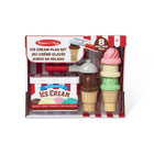Melissa & Doug, Coffret Jeu crème glacée avec cuillère et cornets de glace magnétiques en bois pour les jeux de rôle, jouet pour les tout-petits-Les boules de crème glacée peuvent être stockées soigneusement dans le pot de crème glacée en plastique robuste