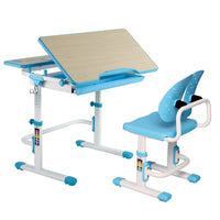 TygerClaw Adjustable Height Childrens Desk with Storage - Blue-The tiltable desktop feature enhances the angle, making it more conducive for writing, reading, and drawing