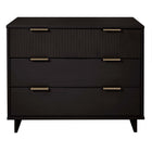 Manhattan Comfort Granville 37.8" Modern Dresser - Black-Modern- Contemporary with a taste of Glam - Dresser for Bedroom Use.