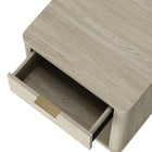 Manhattan Comfort Evelyn 20" Modern 1-Drawer Nightstand 2-Piece Set - Natural-Raised Platform Mop Base Design Allows for Easy Cleaning