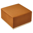Modway Tilden Large 28" Square Performance Velvet Upholstered Ottoman - Rust/Natural-Arrives Fully Assembled