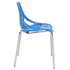 Modway Stencil Dining Side Chair - Blue-Modern dining or accent chair