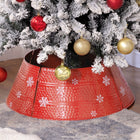 HOMCOM 26" Christmas Tree Collar Ring Skirt - Red-No need to rearrange the cloth like a traditional fabric tree skirt 