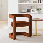 Modway Winslow Barrel Performance Velvet Dining Chair - Rust -Stain-Resistant Upholstery