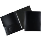 JAM Paper - Chemises multi-poches en plastique robuste - organiseur à 4 pochettes - noir - Paquet de 2-4