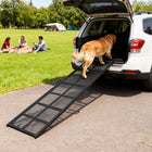 PawHut 75" Folding & Portable Large Dog Car Ramp-Heavy-duty steel frame supports up to 132 lbs (60 kg) for rock-solid stability 