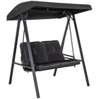Outsunny 2 Seater Covered Outdoor Swing Chair with Removable Cushion Tilt Canopy - Black-Comfortably holds 2 people for the lounging experience
