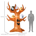Outsunny 9' Lit Inflatable Dead Tree Halloween Decoration-Waterproof polyester cloth (certified IP44) is suited for indoor and outdoor use