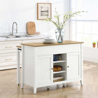 Modway Garland Kitchen Island - Oak White-Open and Concealed Storage