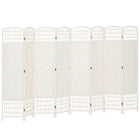 HOMCOM 8 Panel Wave Fiber Freestanding Room Divider for Home Office - White-This room divider is great for creating personal space or dividing larger rooms

