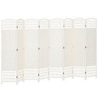 HOMCOM 8 Panel Wave Fiber Freestanding Room Divider for Home Office - White-This room divider is great for creating personal space or dividing larger rooms
